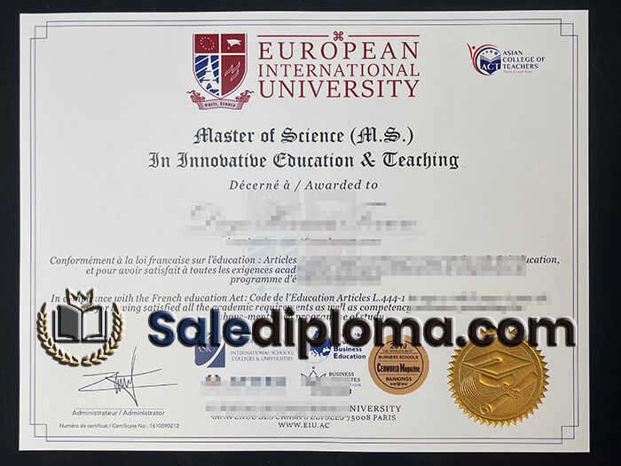 buy European international university degree