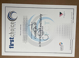 order First Choice Training certificate