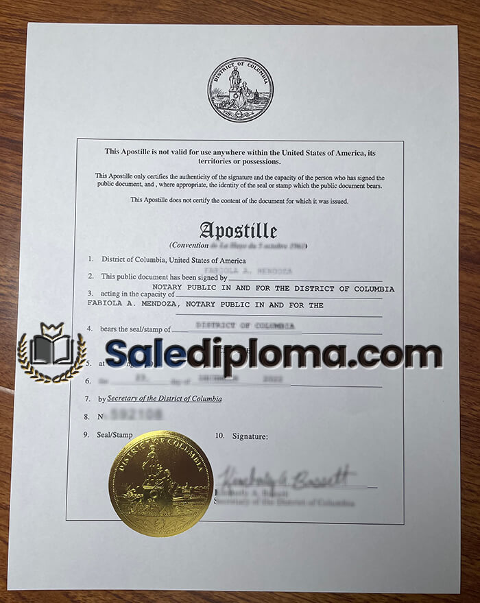 Buy District of Columbia Apostille diploma.