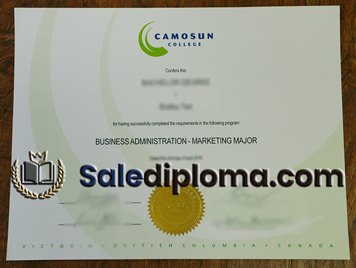 order Camosun College certificate