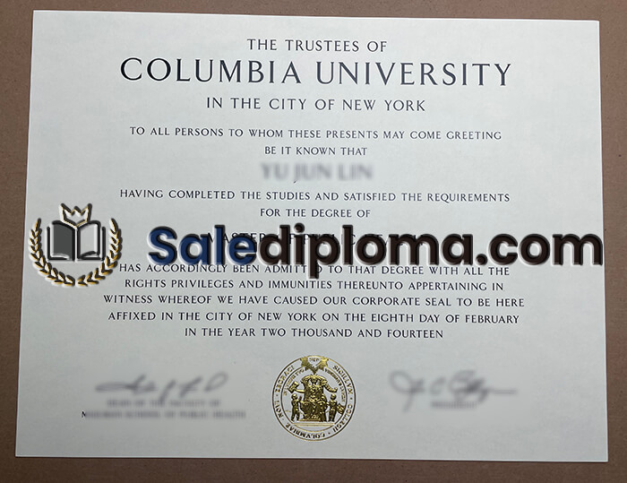 buy Columbia University certificate.