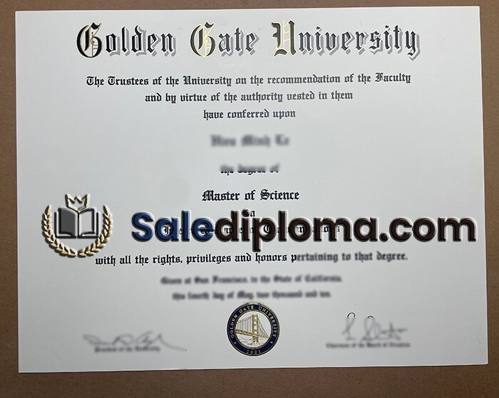 order Golden Gate University certificate