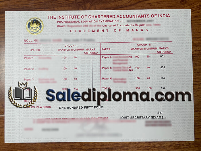 buy Institute of Chartered Accountants of India certificate