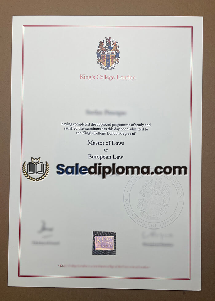 buy King's College London diploma