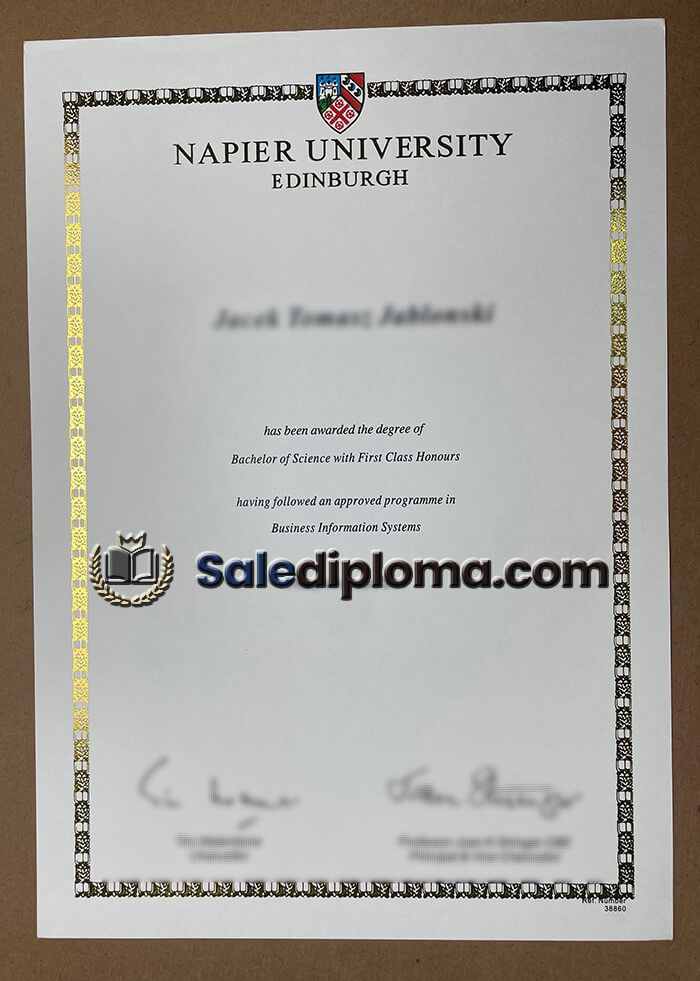order Napier University Edinburgh diploma