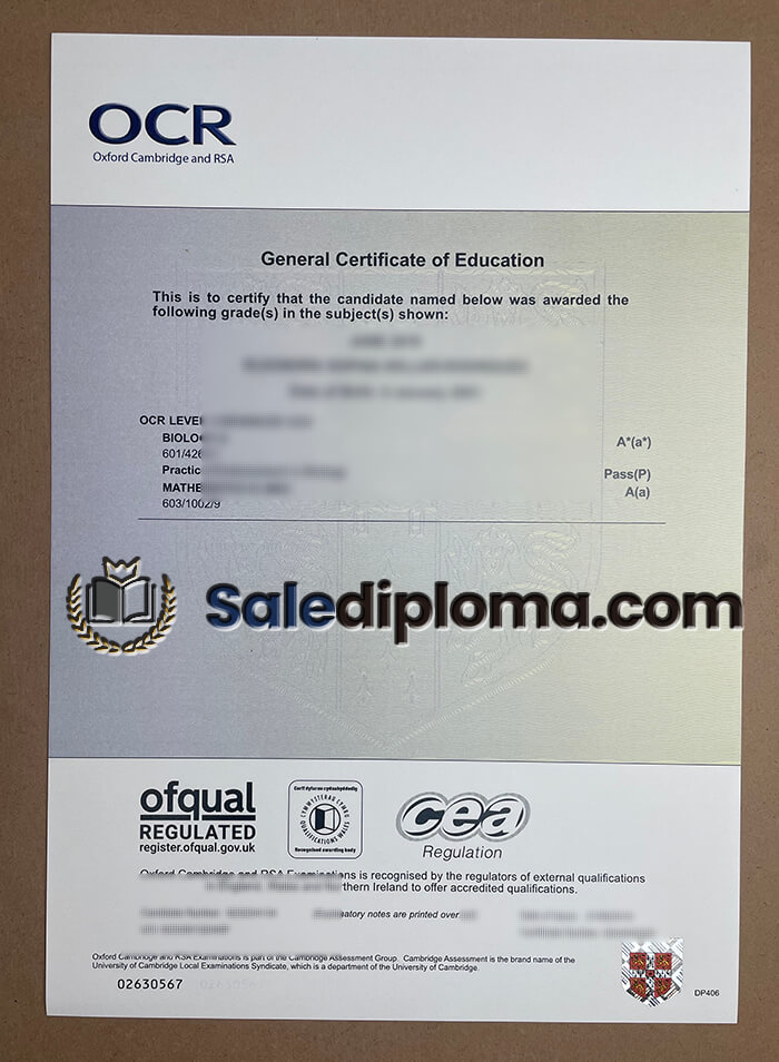 buy Oxford Cambridge and RSA certificate