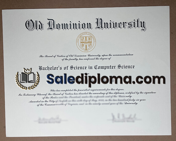order Old Dominion University certificate