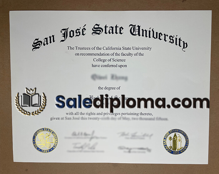 buy fake San Jose State University certificate