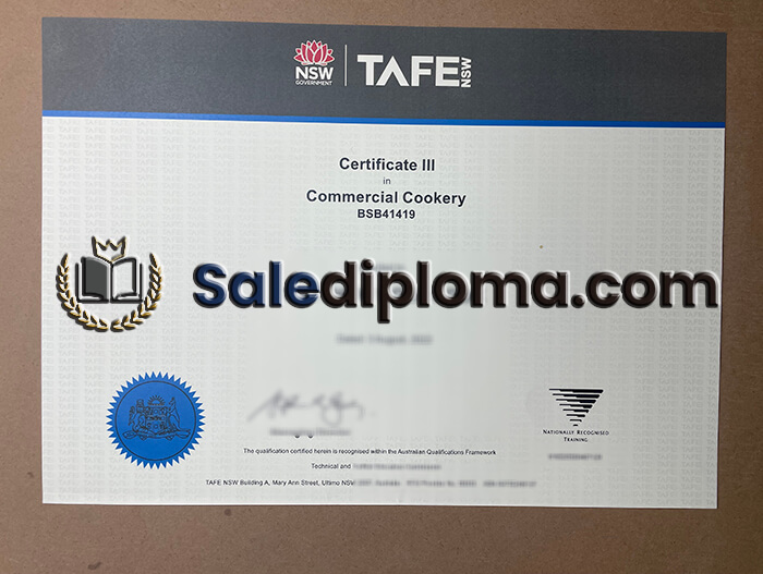 order TAFE NSW fake certificate