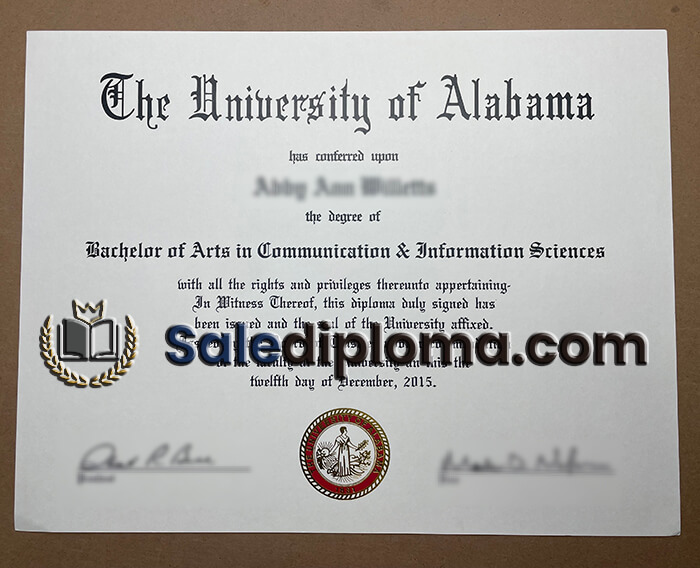 buy fake University of Alabama certificate
