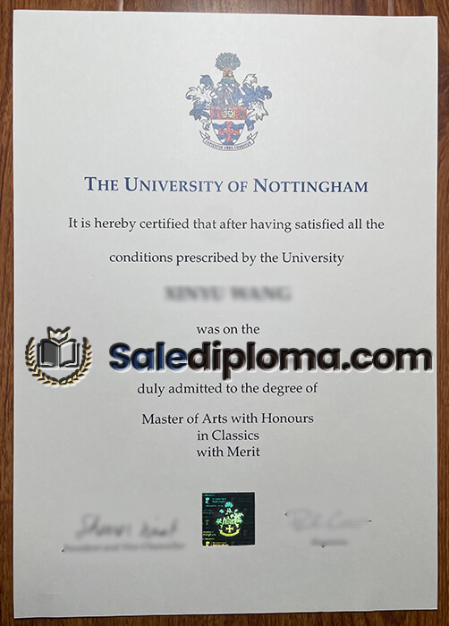 Buy The University of Nottingham degree.