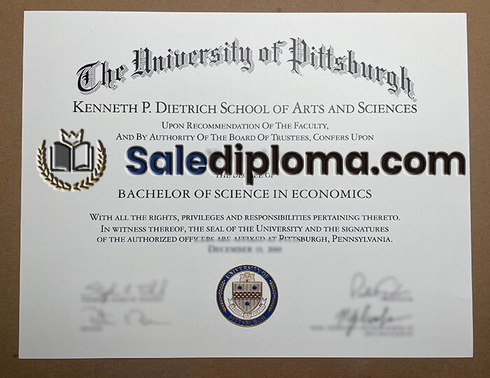 buy The University of Pittsburgh certificate.