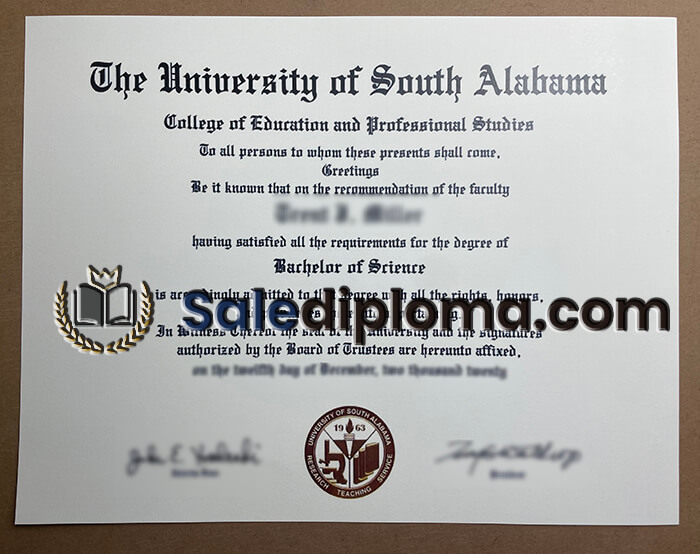 buy The University of South Alabama degree.