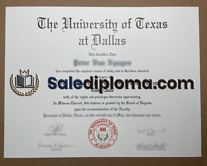 buy The University of Texas at Dallas diploma