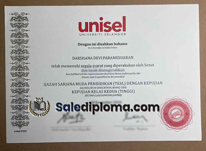 buy Unisel Universiti Selangor degree.