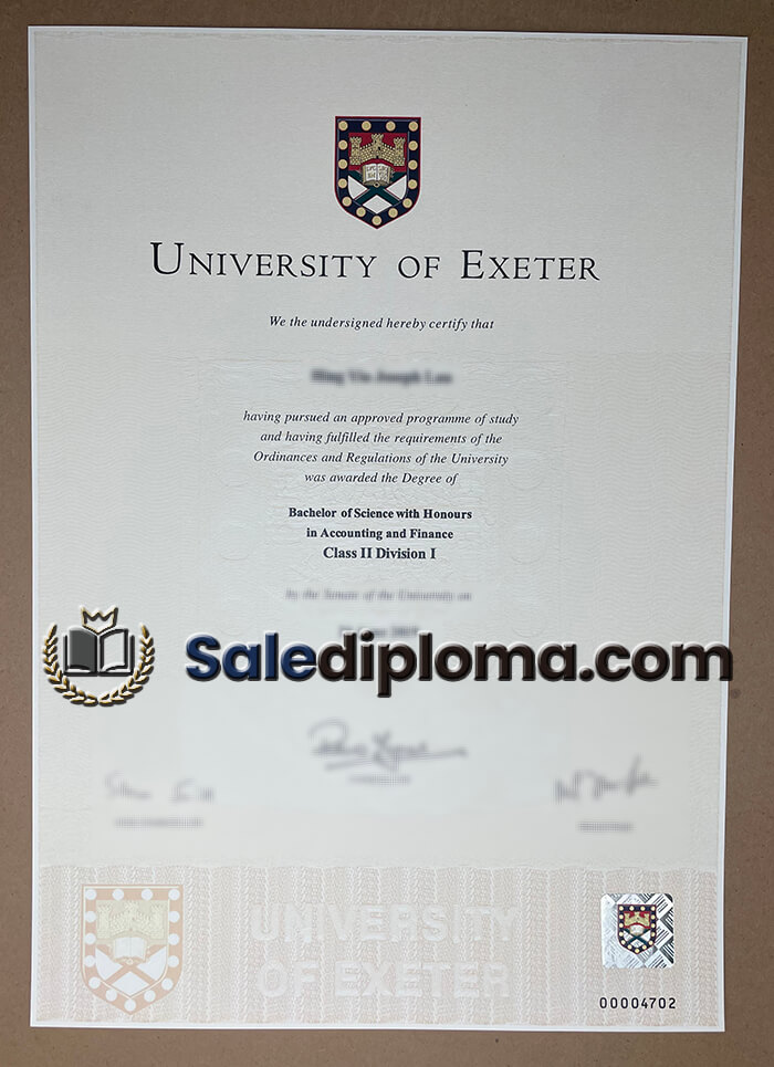 order University of Exeter fake diploma
