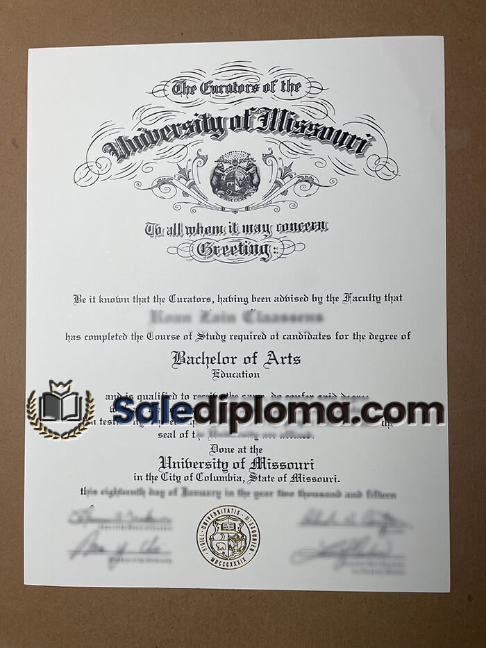 buy University of Missouri fake degree