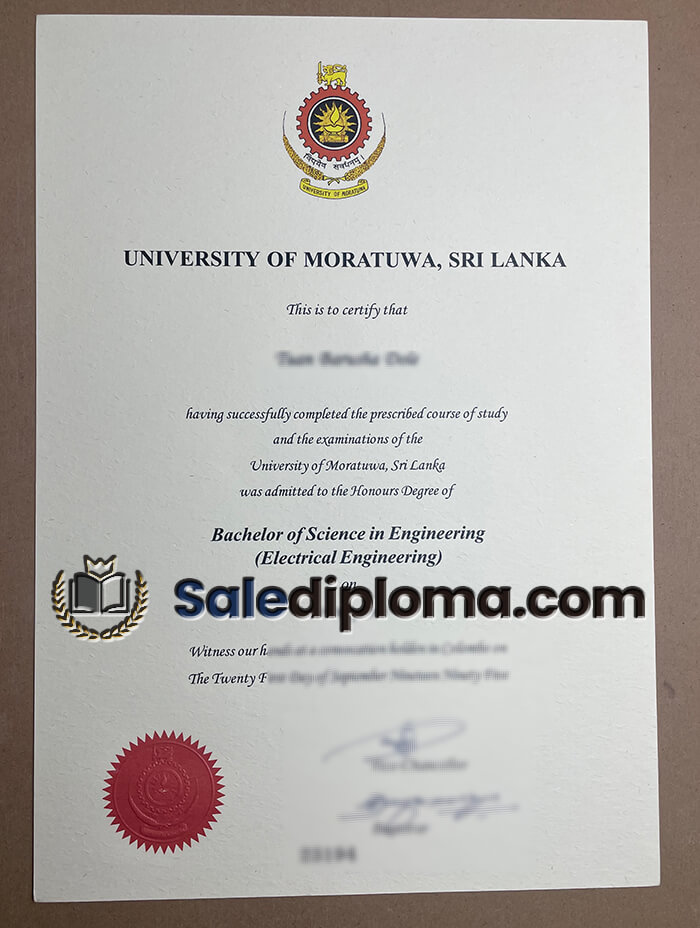 order University of Moratuwa fake degree