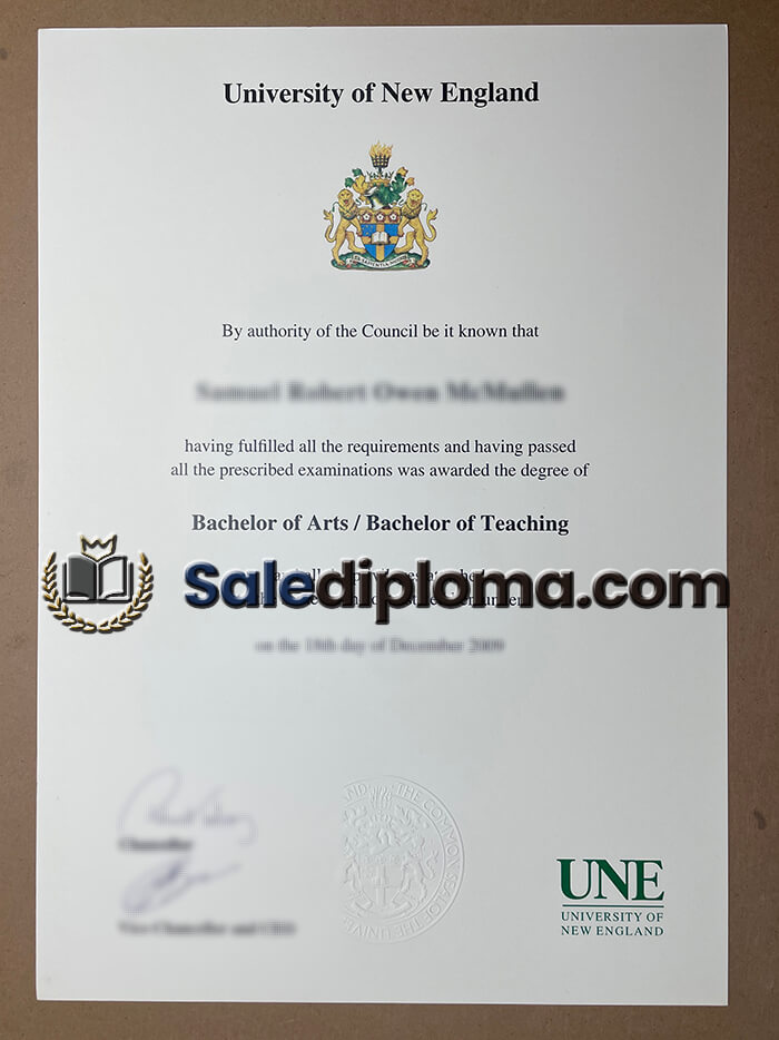 order University of New England diploma