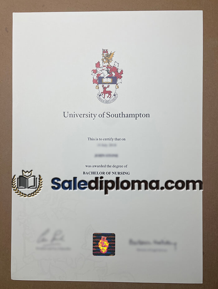 order University of Southampton diploma