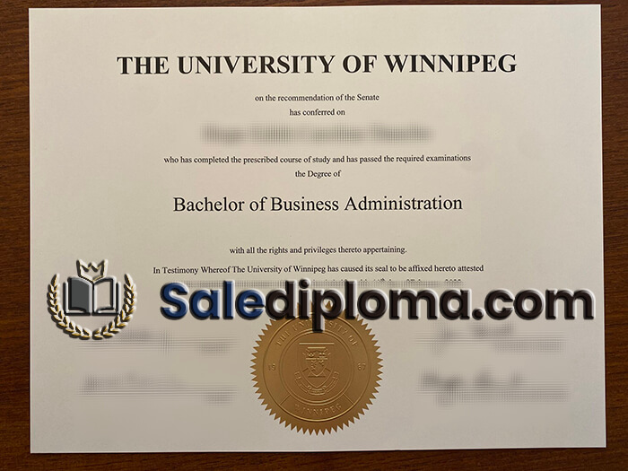 order University of Winnipeg certificate