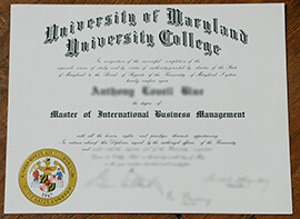 buy University of Maryland certificate