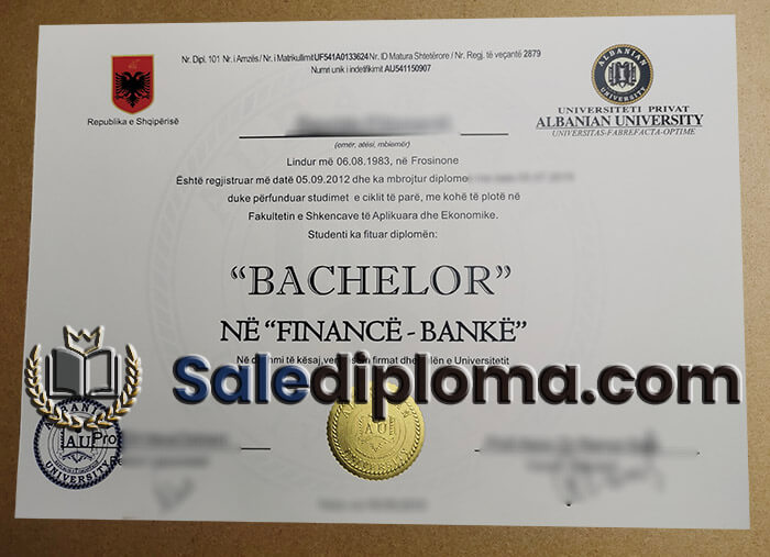 order Albanian University certificate