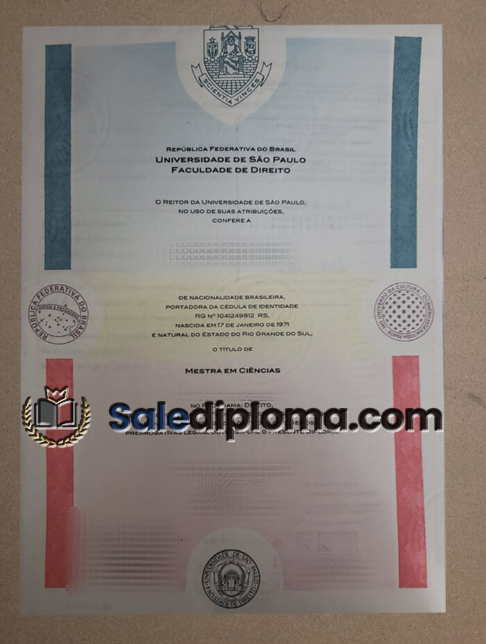 order Universidade de São Paulo diploma