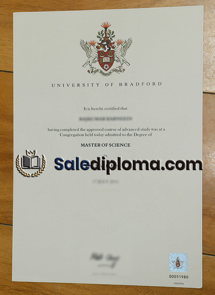 buy University of Bradford certificate