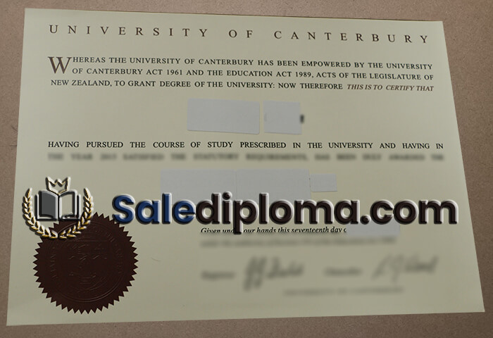 obtain University of Canterbury diploma