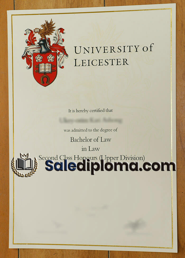 order University of Leicester certificate