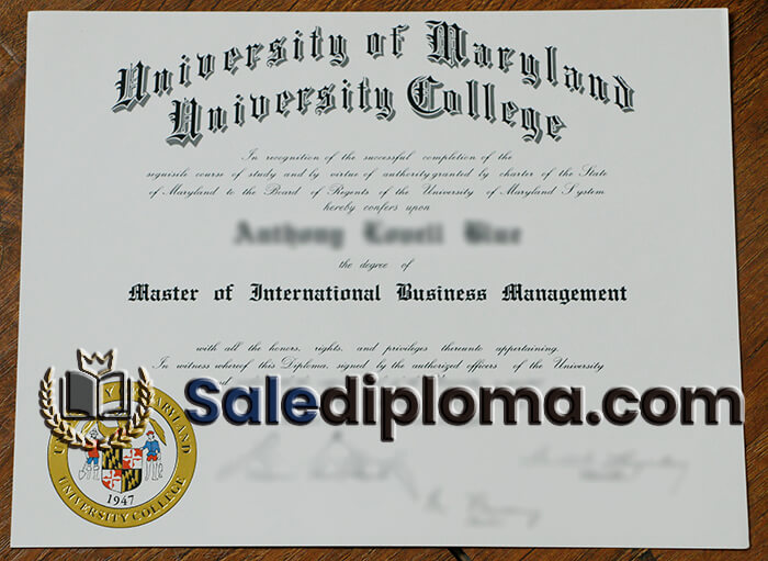 buy University of Maryland certificate