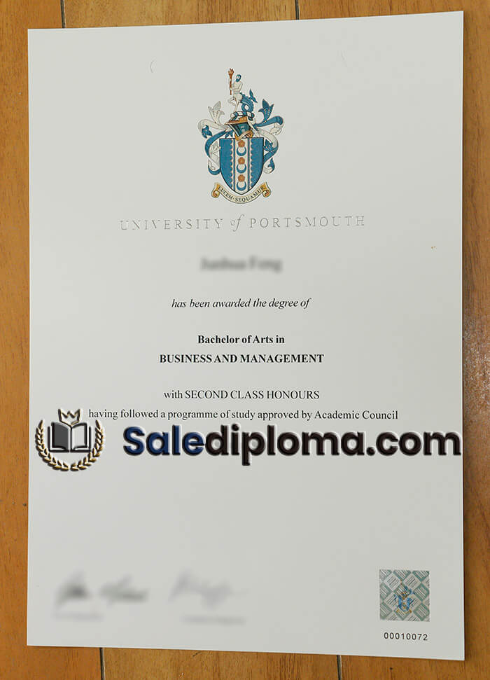 order University of Portsmouth degree