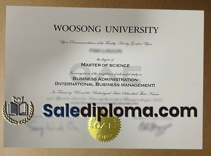 get Woosong University certificate