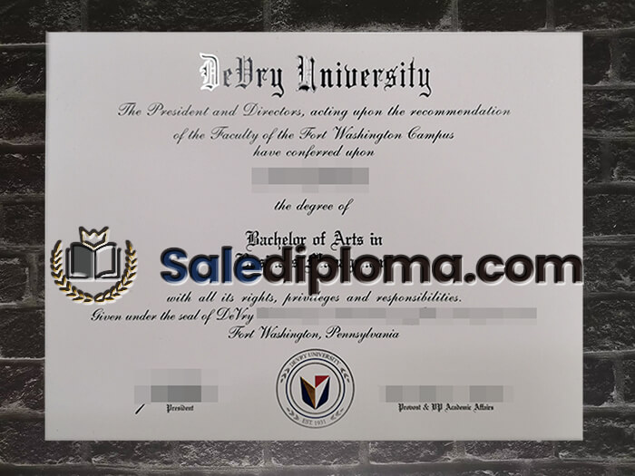 purchase fake Devry University diploma