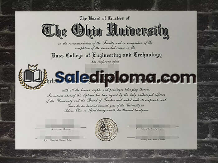 purchase fake The Ohio University diploma