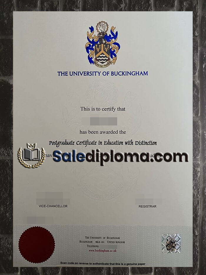 purchase fake University of Buckingham certificate
